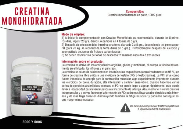 Creatina Monohidratada Polvos